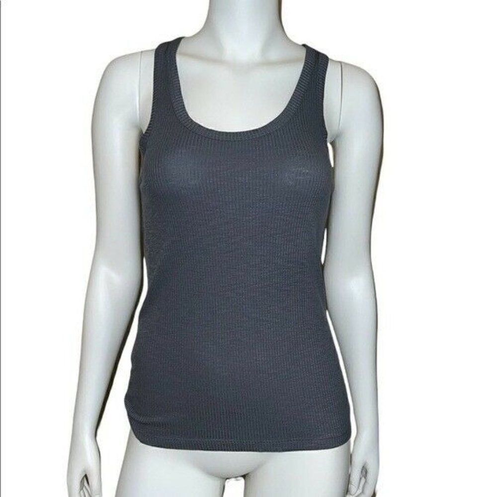 Jenni Cast Iron Gray Solid Ribbed Lounge Pajama Tank Top Small NWT - Picture 2 of 8